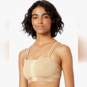 Nike Yoga Dri-Fit ADV Indy Athletic Sports Bra Tan Cream Yellow Size Small